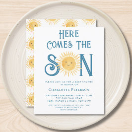 Budget hier komt de Son Baby shower uitnodiging