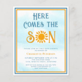 Budget hier komt de Son Baby shower uitnodiging (Voorkant)