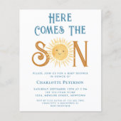 Budget hier komt de Son Baby shower uitnodiging (Voorkant)