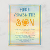 Budget hier komt de Son Baby shower uitnodiging (Voorkant)