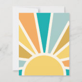 Budget Hier Komt De Son Retro Baby shower Uitnodig (Achterkant)