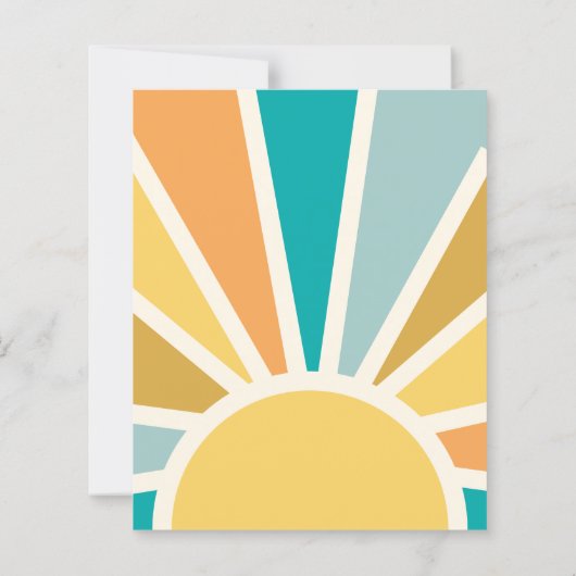 Budget Hier Komt De Son Retro Baby shower Uitnodig (Achterkant)