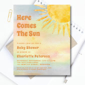 Budget Hier komt de Sun Baby shower Invitation