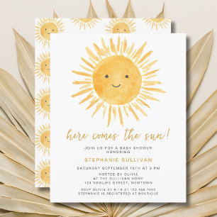 Budget Hier komt de Sun Baby shower Invitation