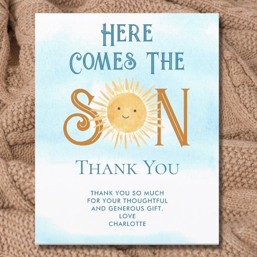 Budget hier komt de zoon Baby shower dank u