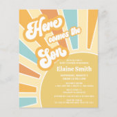 Budget Hier komt de zoon baby shower Invitation (Voorkant)