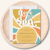 Budget Hier komt de zoon Baby shower uitnodiging