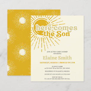 Budget Hier komt de zoon retro boy baby shower