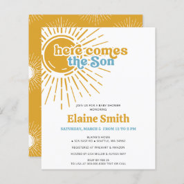 Budget Hier komt de zoon retro boy baby shower