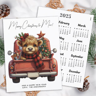 Budget Highland Koe 2025 Kalender Truck Kerstmis