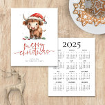 Budget Highland Koe 2025 Kalender Vrolijk Kerstfee<br><div class="desc">Budget Schattigee Santa Hat Highland Koe 2025 Kalender Vrolijk Kerstfeest. Een budget geprijsd kleiner 4, 5 x 5, 6 "110 lbs semi-gloss, vergelijkbaar in dikte aan een briefkaart. Er is er één per blad. Feestelijke schattigheid voor uw vakantiewensen, met dit leuke ontwerp met een lieve hoogland koe in zijn Santa...</div>