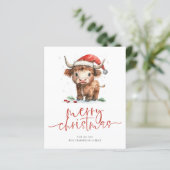 Budget Highland Koe 2026 Kalender Vrolijk Kerstfee (Staand voorkant)