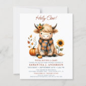 Budget Highland Koe Herfst Kalf Baby shower Uitnod (Voorkant)
