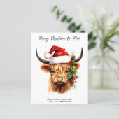 Budget Highland Koe Vrolijk kerstfeest naar MOO Ho (Staand voorkant)