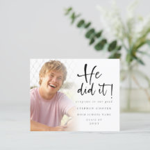 Budget hij deed het Foto Afstuderen kondiging