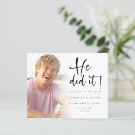 Budget hij deed het Foto Afstuderen kondiging