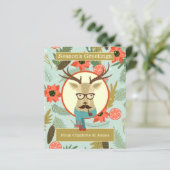 BUDGET Hipster Deer Specialized Kerstmis Kaart (Staand voorkant)