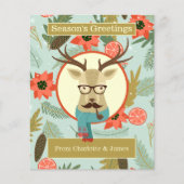 BUDGET Hipster Deer Specialized Kerstmis Kaart (Voorkant)