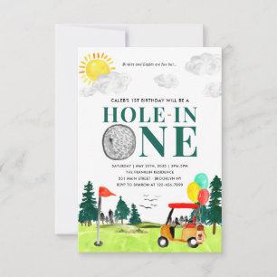 Budget Hole In One Golf Eerste Verjaardag Par-T-sh Notitiekaartje