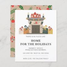 Budget Holiday Fire Place Weve Moved Holiday Kaart