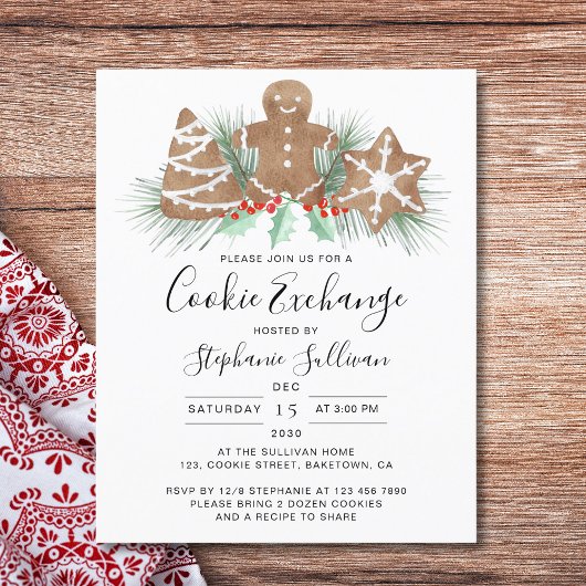 Budget Holiday Kerstkoekjesuitwisseling Uitnodigen