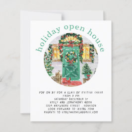 Budget Holiday Open House Blauwgroen uitnodiging