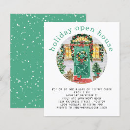 Budget Holiday Open House Blauwgroen uitnodiging
