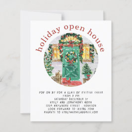 Budget Holiday Open House Party Red Invite