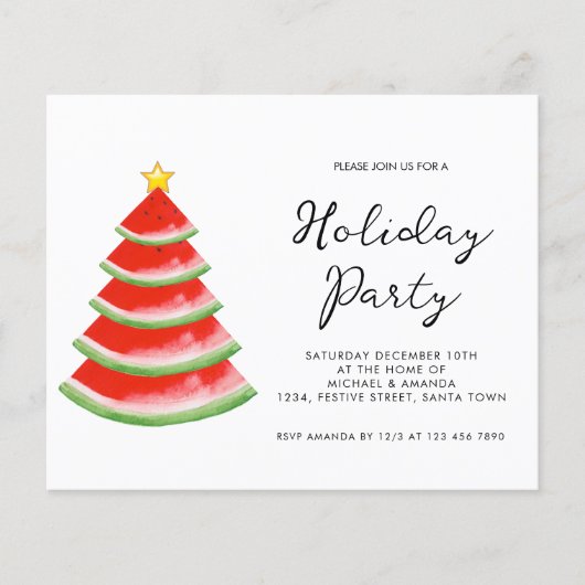Budget Holiday Party uitnodiging (Voorkant)