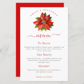 Budget Holiday Weddenschap Red Poinsettia Menu (Voorkant / Achterkant)