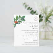 Budget Holly Berries Logo kerstfeestmenu (Staand voorkant)