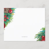 Budget Holly Berries Pine Cone Holiday Kaart (Achterkant)