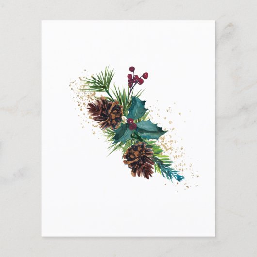 Budget Holly Berries Winter Wedding Invitation (Achterkant)