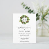 Budget Holly Berries Wreath Wedding Invitation (Staand voorkant)