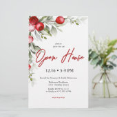 Budget Holly Berry Holiday Party Invitation Statio Briefpapier (Staand voorkant)