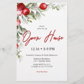 Budget Holly Berry Holiday Party Invitation Statio Briefpapier (Voorkant)