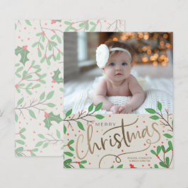Budget Holly Berry-kerstfotokaart