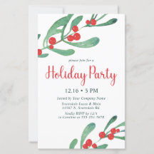Budget Holly Company Holiday Party Uitnodiging