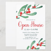 Budget Holly Company Open House Party Uitnodiging (Voorkant / Achterkant)