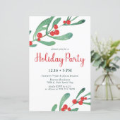 Budget Holly Holiday Party Uitnodiging (Staand voorkant)