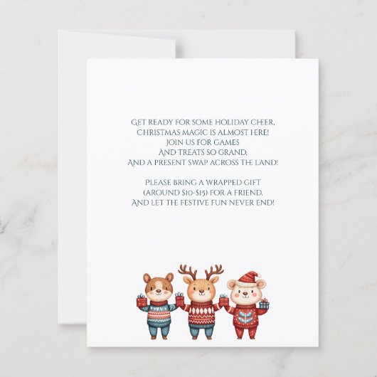 Budget Holly Jolly Christmas Party Uitnodiging (Achterkant)