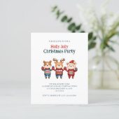 Budget Holly Jolly Christmas Party Uitnodiging (Staand voorkant)