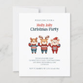 Budget Holly Jolly Christmas Party Uitnodiging (Voorkant)