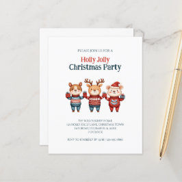 Budget Holly Jolly Christmas Party Uitnodiging