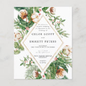 Budget Holly Pine Winter Wedding Invitation (Voorkant)