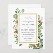 Budget Holly Pine Winter Wedding Invitation (Voorkant / Achterkant)
