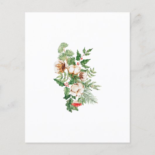 Budget Holly Pine Winter Wedding Invitation (Achterkant)