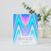 Budget Holographic Iridescent Y2K Party Uitnodigin (Staand voorkant)