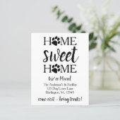 Budget Home Sweet Home Dog Pet Moving Aankondiging (Staand voorkant)