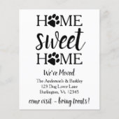 Budget Home Sweet Home Dog Pet Moving Aankondiging (Voorkant)
